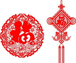 中国结 窗贴 窗花 玻璃贴 福图片