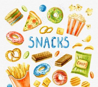 28款彩绘零食矢量素材图片