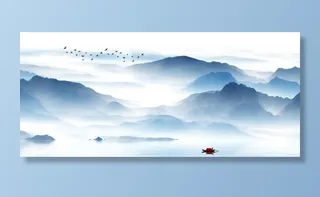新中式山水背景图片