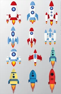 太空火箭插画图片