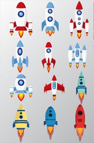 太空火箭插画图片