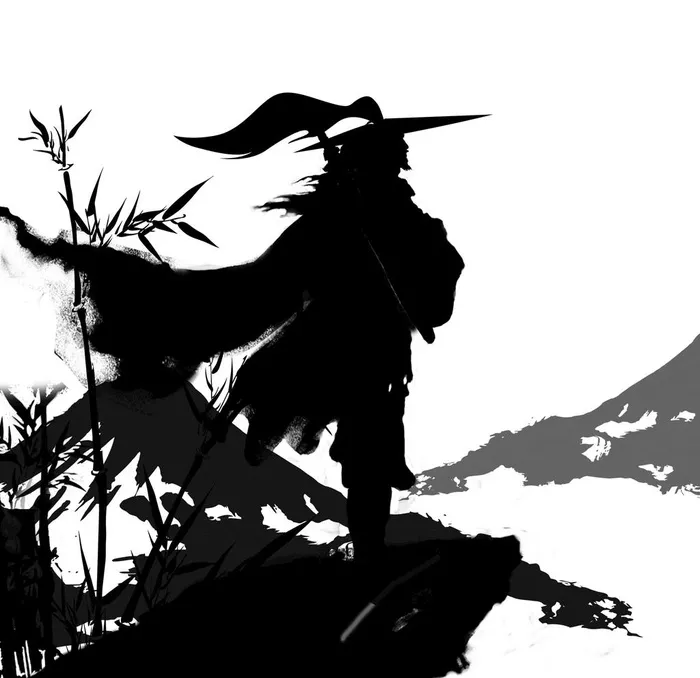 武侠水墨人物画图片(2000x2000)psd模版下载