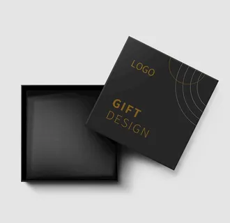 黑色天地盖礼盒样机图片