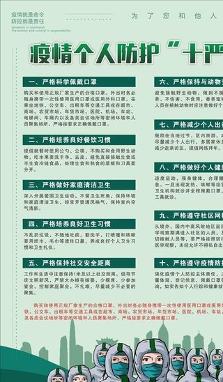 疫情个人防护“十严格”图片