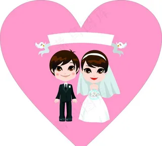 卡通结婚图案图片