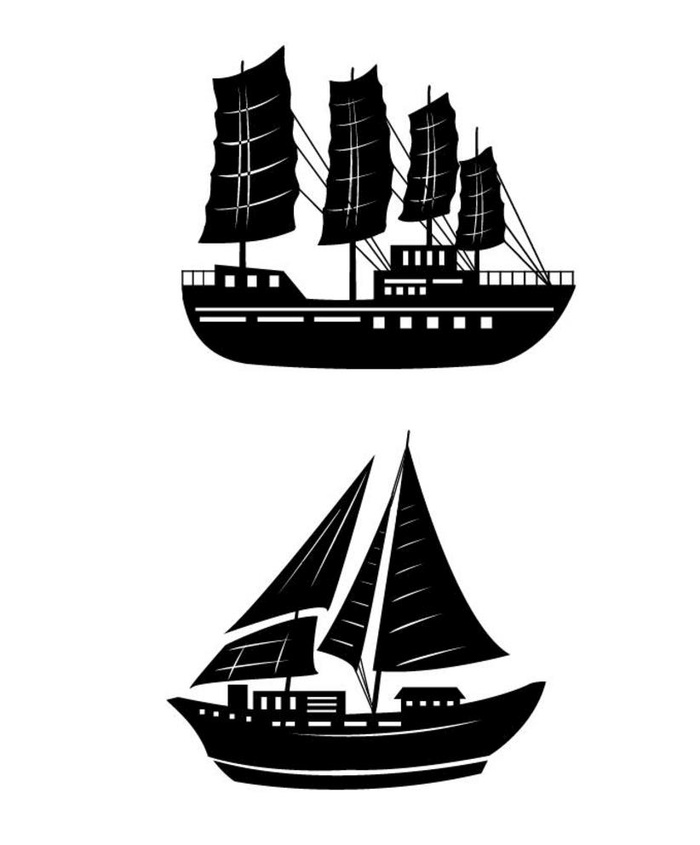 帆船剪影图片