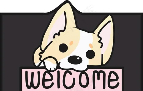 卡通可爱柯基狗狗头像 图片