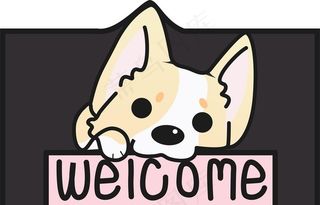 卡通可爱柯基狗狗头像 图片