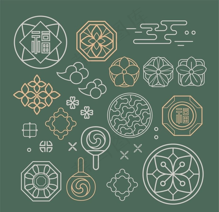 中国风元素图片ai矢量模版下载