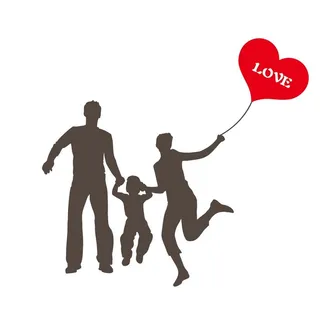 一家人剪影图片