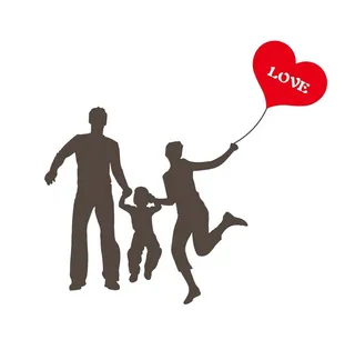 一家人剪影图片