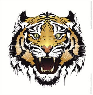 老虎动物图案剪影混合图标UI标图片