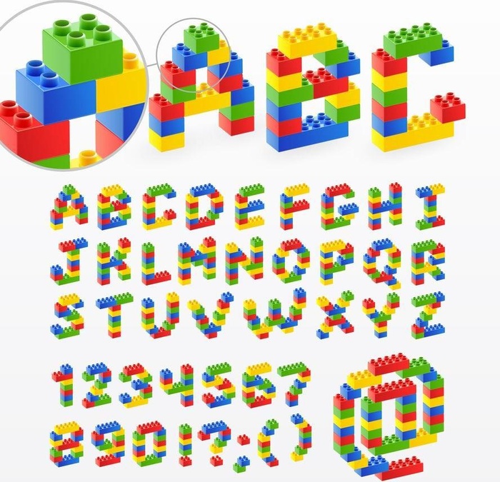乐高拼图字母数字图片
