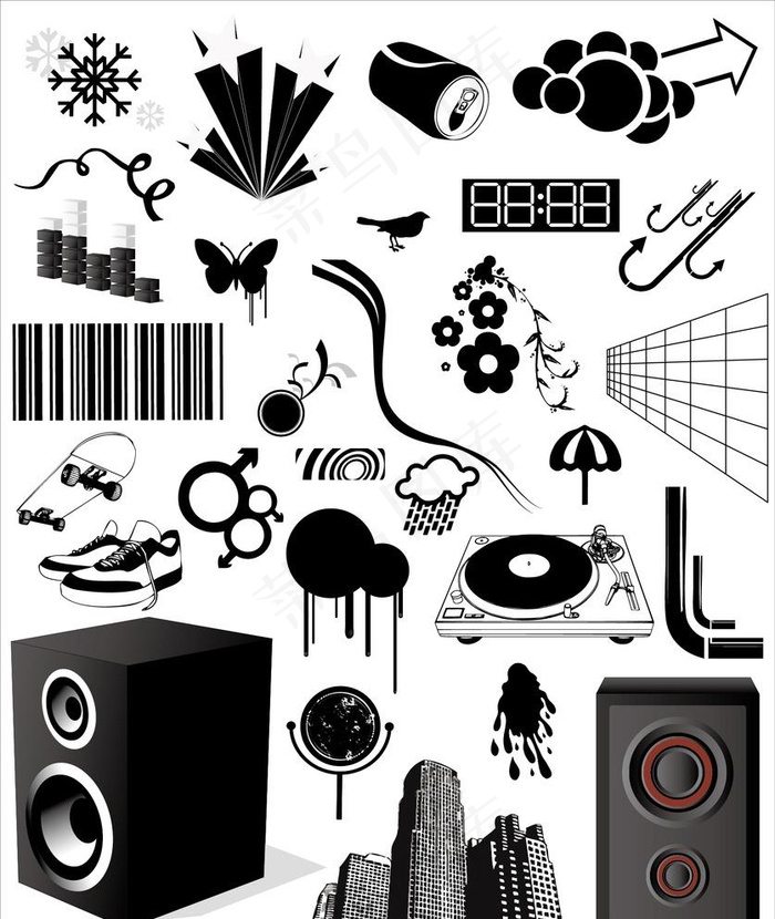 矢量欧美创意装饰 音乐元素图片