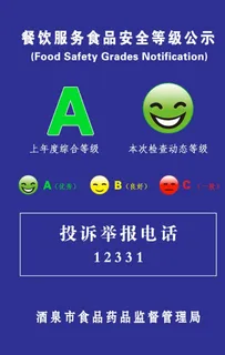 食品安全等级公示图片