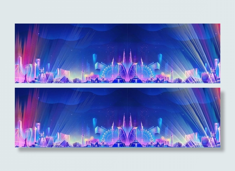 炫彩灯光城市背景图片