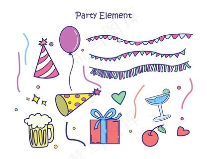 手绘卡通元素  图片