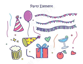 手绘卡通元素  图片