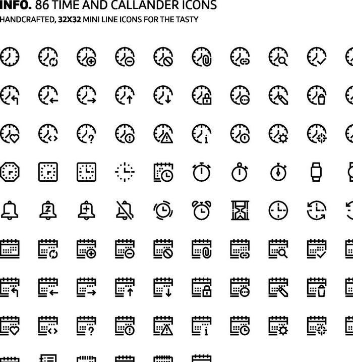 简约时间icon图片eps,ai矢量模版下载