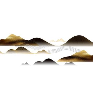 黑色鎏金国潮装饰元素图片