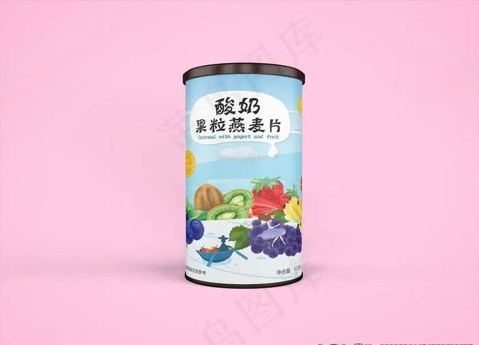 酸奶果粒燕麦包装图片ai矢量模版下载
