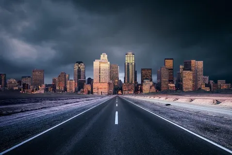 城市道路公路背景海报素材图片