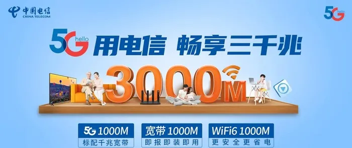 电信三千兆图片(2250x1022)psd模版下载