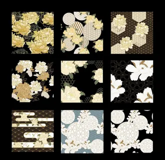 手绘传统古典植物牡丹花纹图片