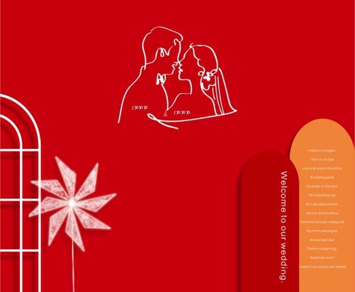 红色婚礼背景图片
