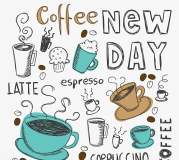 手绘咖啡元素图片