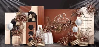 秋色婚礼迎宾区背景图片