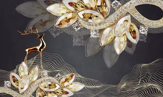 轻奢新中式背景墙图片