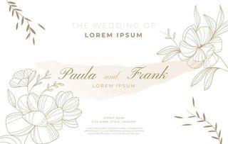 手绘植物花卉卡片邀请函图片