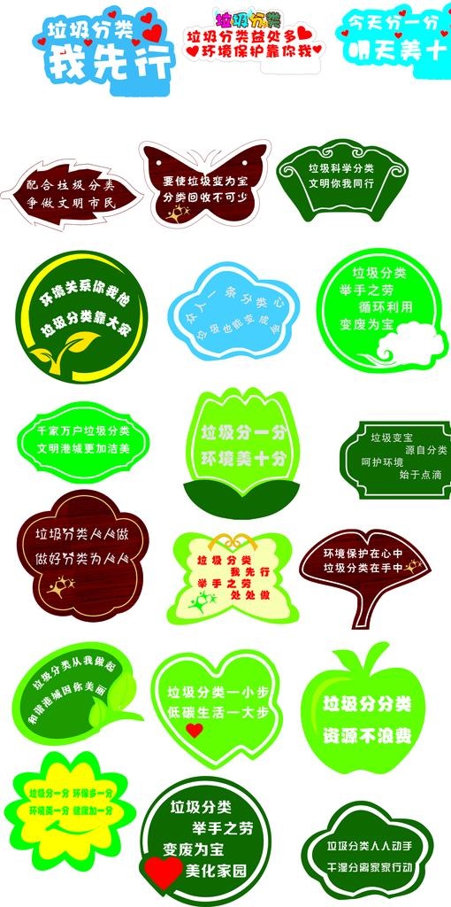 垃圾分类指示牌图片cdr矢量模版下载
