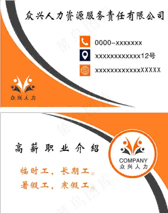 人力资源名片图片cdr矢量模版下载