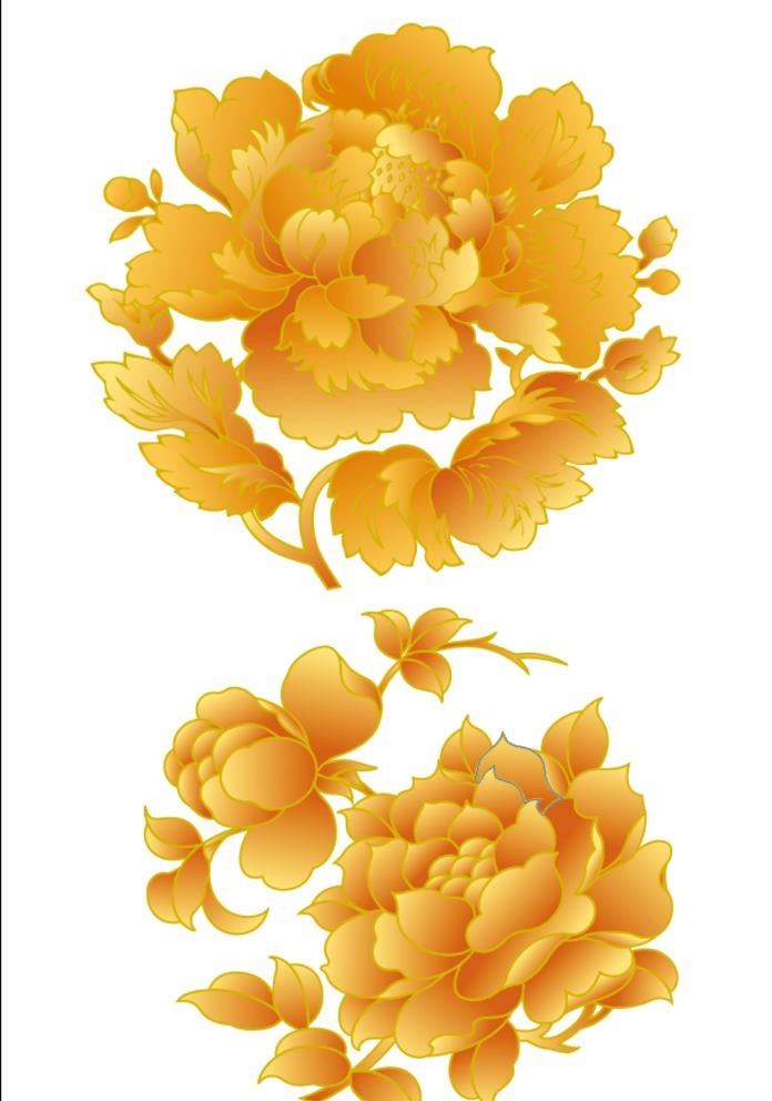 金色牡丹花图片