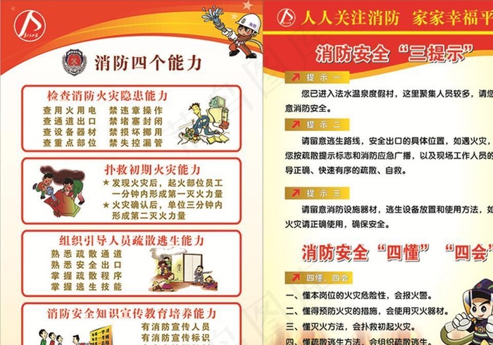 消防安全知识图片cdr矢量模版下载