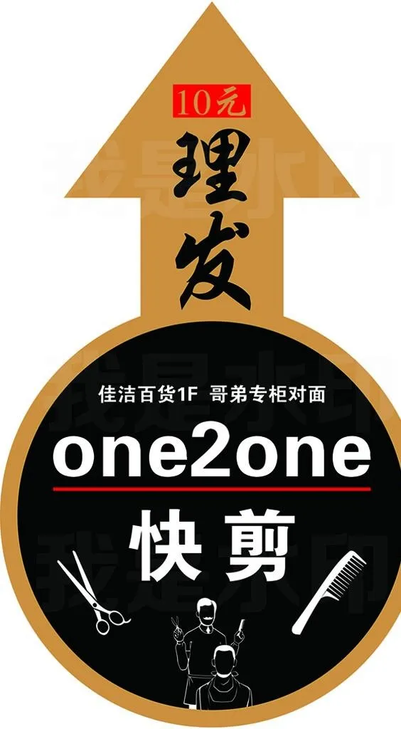 快剪理发指引地贴图片(2008x3441)psd模版下载