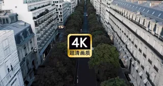 航拍法国街道风景