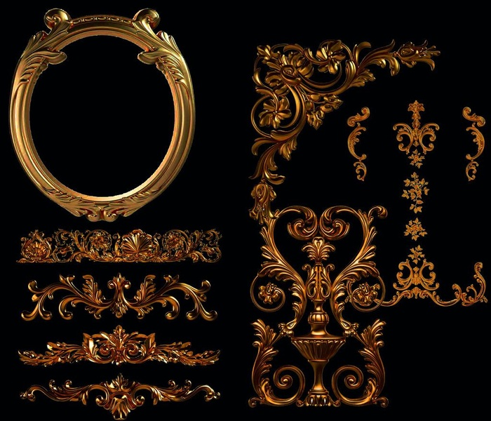 欧式金属立体花纹图片