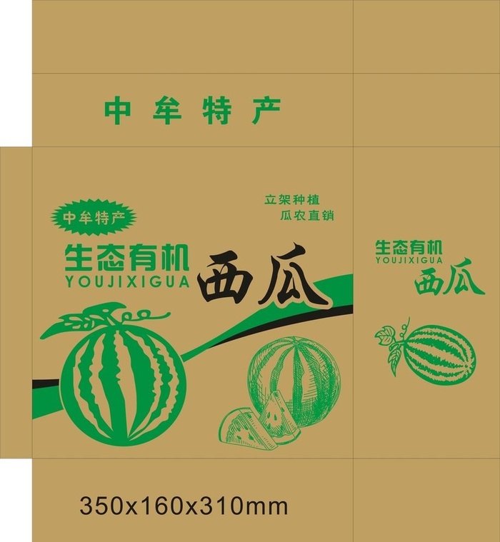西瓜礼盒 包装图片cdr矢量模版下载