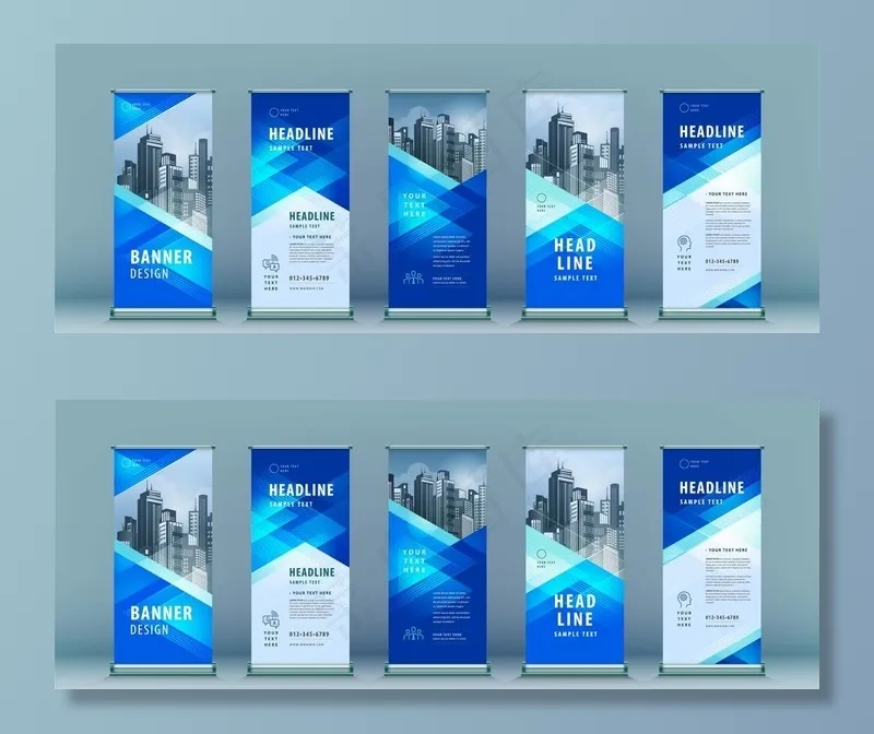 易拉宝模板图片ai矢量模版下载