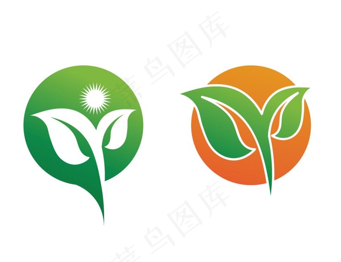 叶子标志图案图片ai矢量模版下载