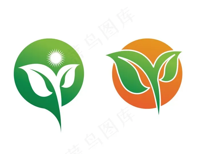 叶子标志图案图片ai矢量模版下载