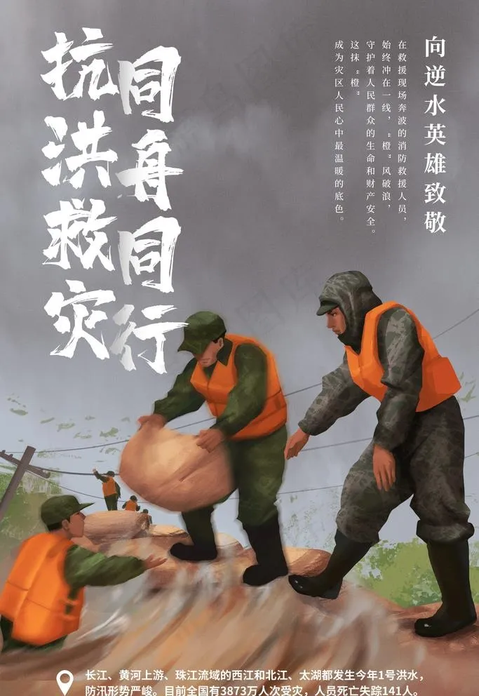 防洪防汛图片psd模版下载