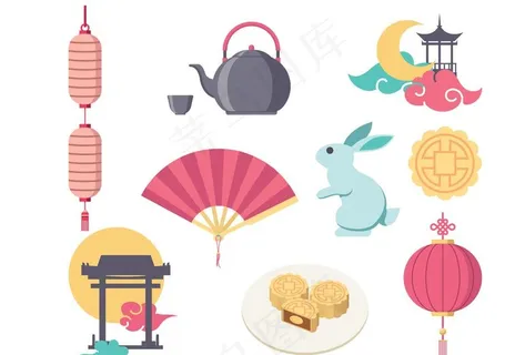 中秋节图标图片