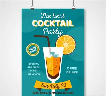 老式鸡尾酒会的海报图片
