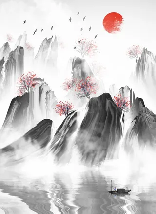 水墨山水画图片