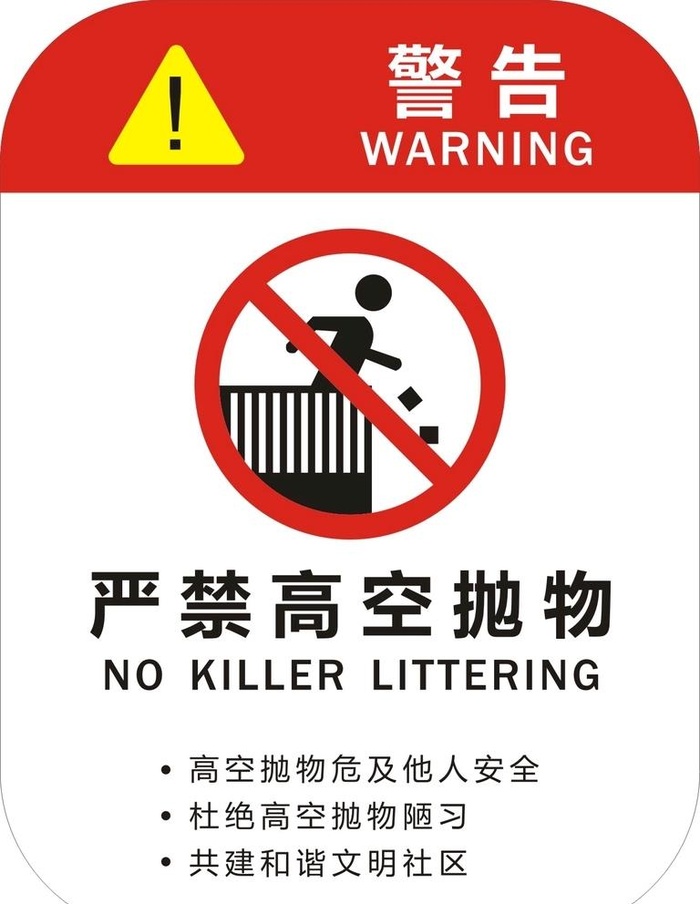 禁止高空抛物图片cdr矢量模版下载