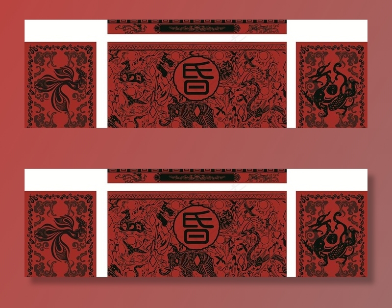 汉式婚礼背景图片cdr矢量模版下载